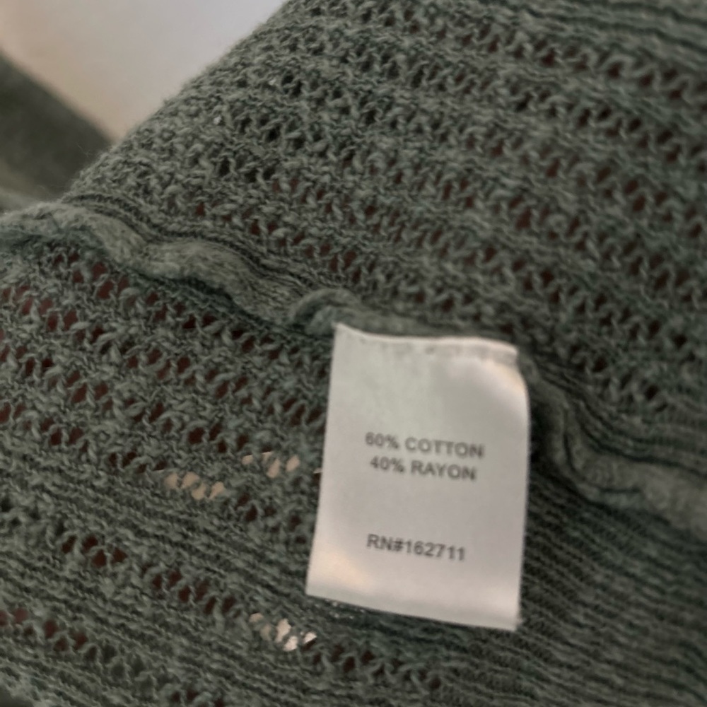 Love Ellie Open Front Ribbed Cardigan Olive Size Small Lightweight - Picture 4 of 6
